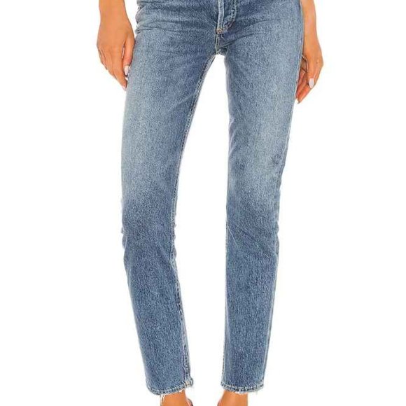 Agolde Riley High-Rise Slim Jean, Size 24, Colour Frequency - Worn once - Picture 1 of 4